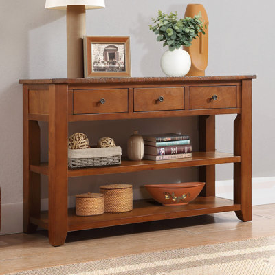 Table d'appoint moderne avec 3 tiroirs de rangement et 2 tablettes Modern
