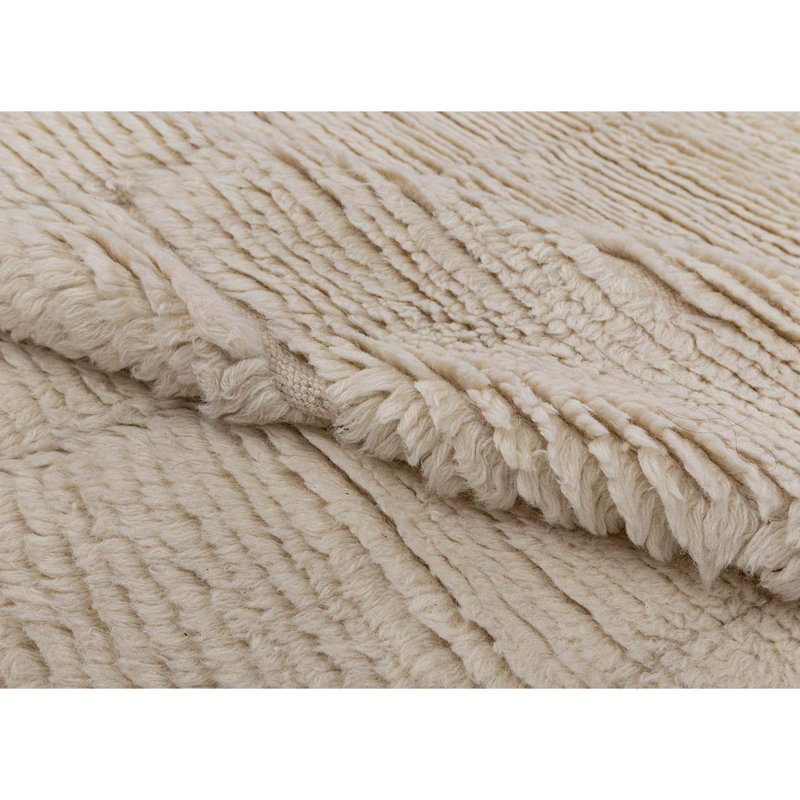 Wool Area Rug in Cream, Rectangle 8' x 10'