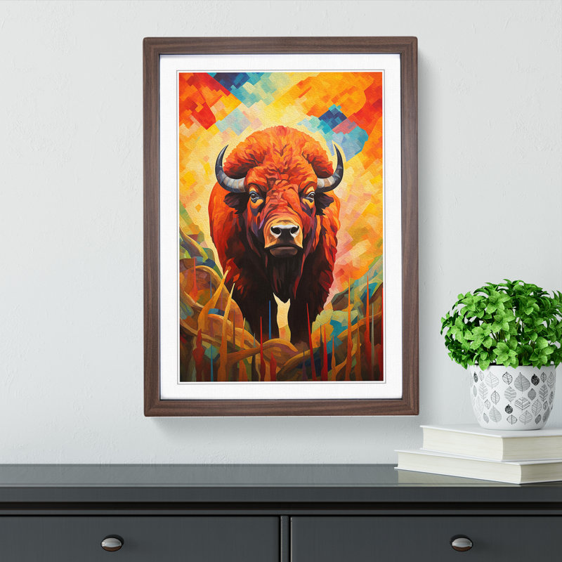 Buffalo Orphism No.2 - Framed Print, 64cm H x 46cm W x 2cm D, Walnut Framed