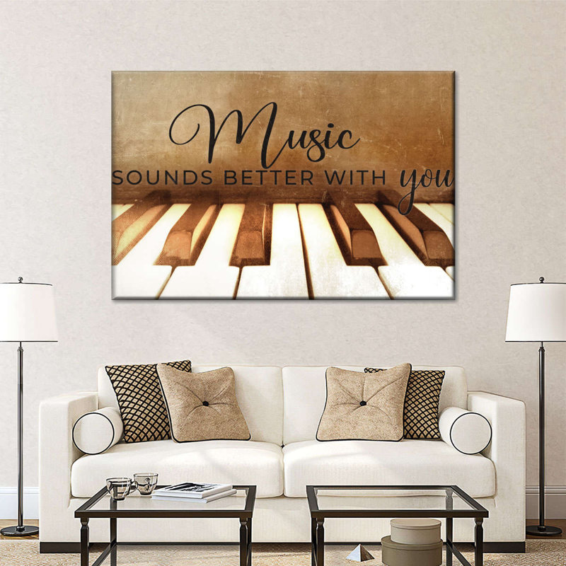 «Music With You», citation sur toile, H 16 po x l 24 po x P 1,25 po