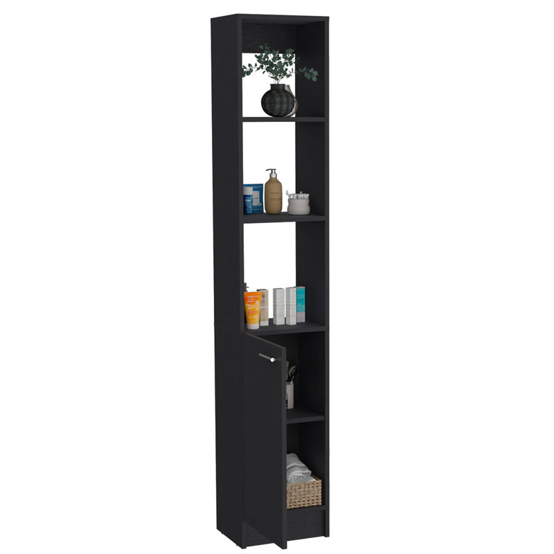 Armoire de rangement en lin Parks, Noir, noir, noir, noir