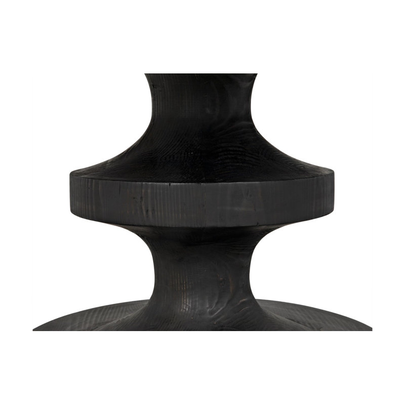Erica Round Solid Wood Dining Table, Black Wax