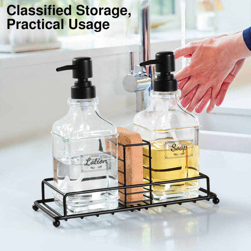 Ensemble de distributeur de savon de cuisine, transparent