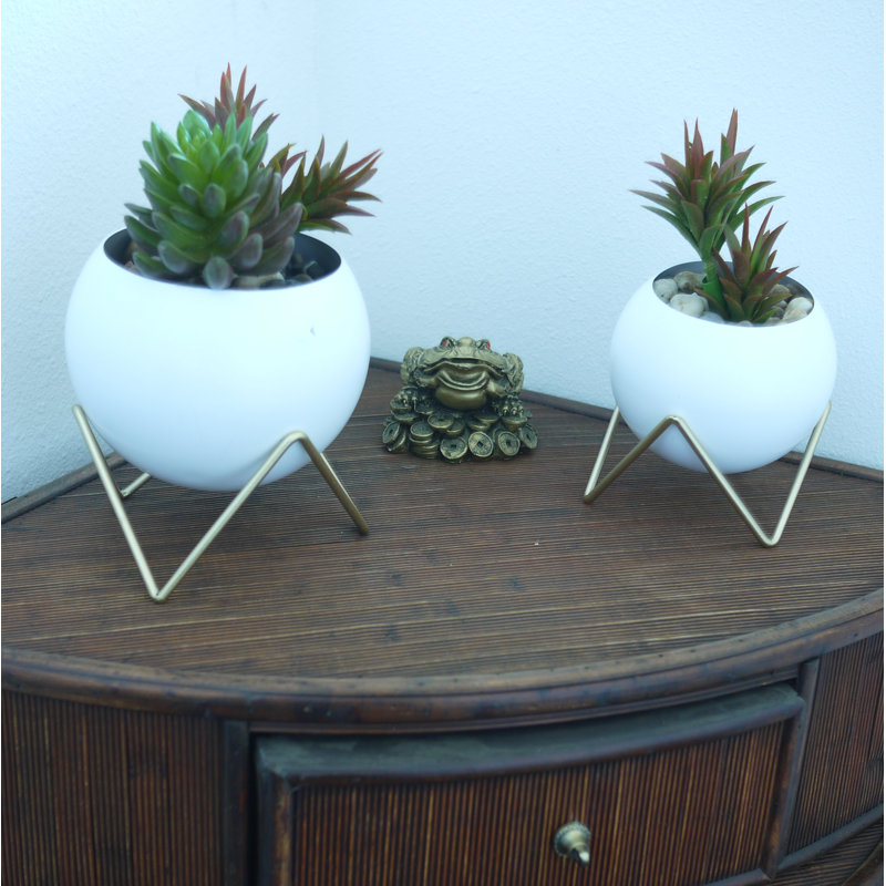 Ensemble de pots à fleurs en céramique 4 pièces, Blanc