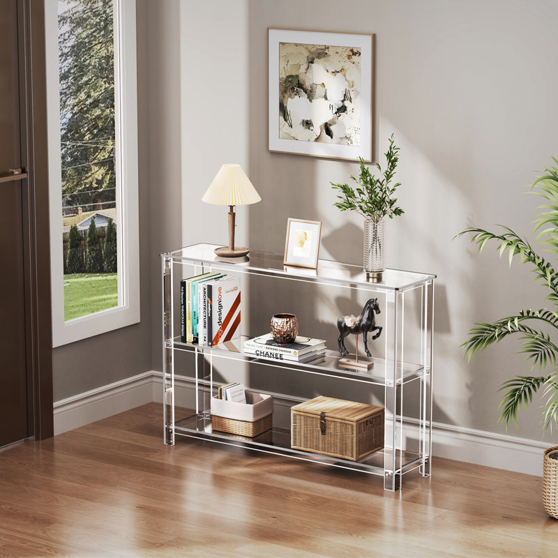 Laraby Acrylic Console Table, Entryway Table with Storage (45.7'' x 11.4'' x 31.5''), Clear