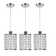 3Pcs Crystal Chandelier Lighting Adjustable Hanging Lamp Pendant Light Fixture