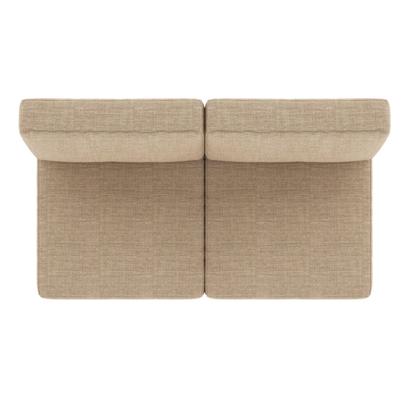 Sunbrella® Outdoor Loveseat Seat / Back Cushion, Cast Ash Sunbrella® Plainweave