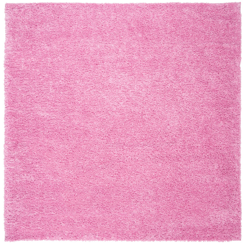 Brittney Performance solid color shag rug, Carré 6 pi 7 po, Pink