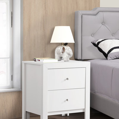 Table de chevet transitionnelle blanche élégante