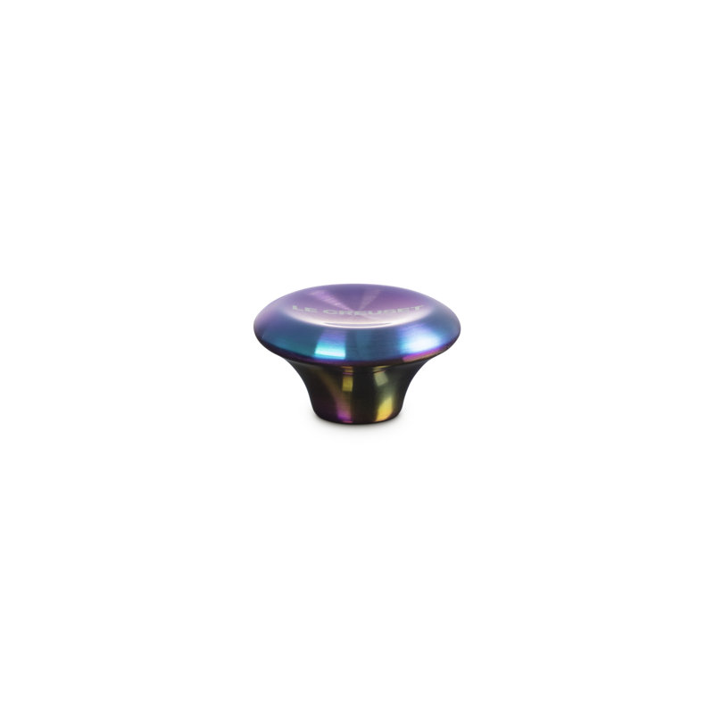 Signature Stainless Steel Knob, 2.2" W, Purple/Green