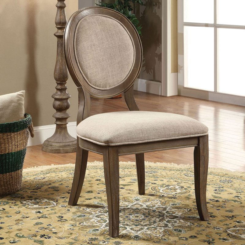 Chaise d'appoint à dossier King Louis, Beige, Brun