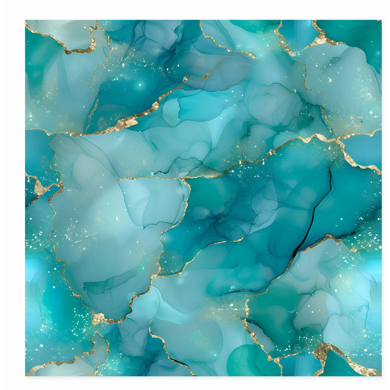 «Abstract Crystal Geode V», reproduction d'art moderne sans cadre, H 12 po x l 12 po