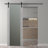 Avon 202 Solid Manufactured Wood and Glass Paneled Prefinished Barn Door with Installation Kit.-67508048-67508049