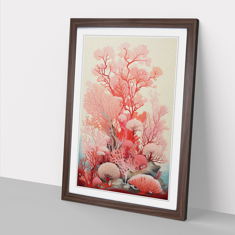 Single Picture Frame Print on Wood, 46cm H x 34cm W, Walnut Framed