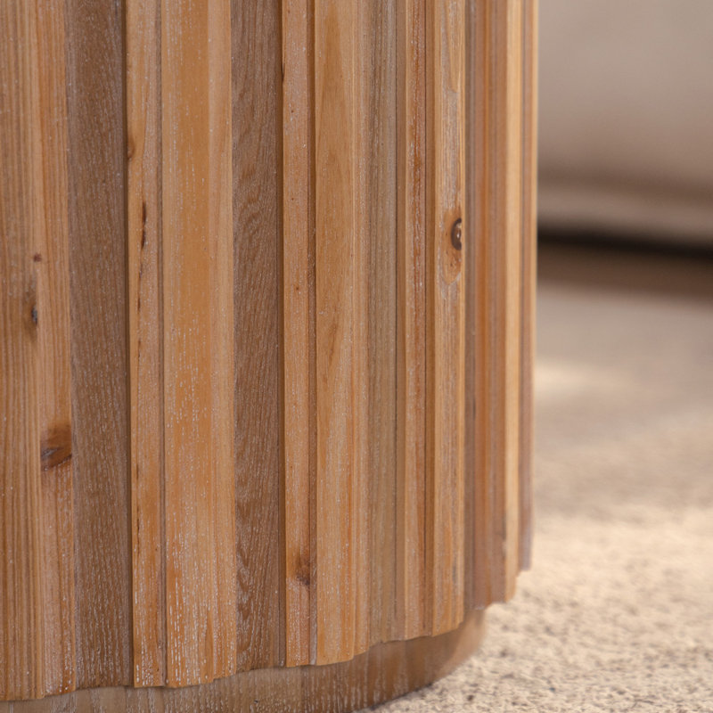 Round Nesting Coffee Table, Natural Wood