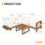 Canapé modulaire en L en acacia de 82 po avec coussins Abdel
