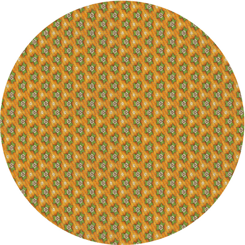 Tapis jaune Power Loom, Rond 6 pi