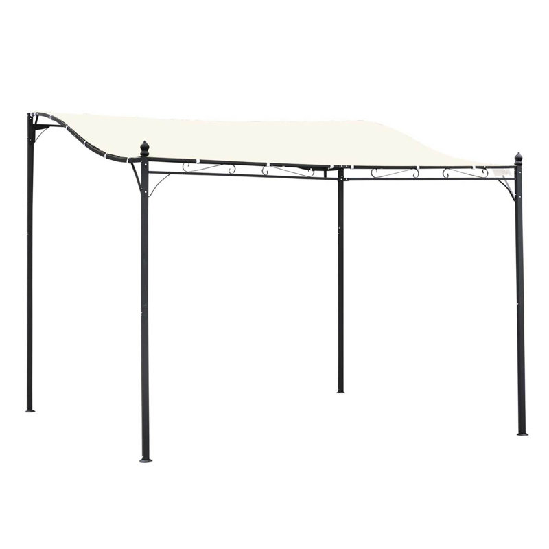 10' X 10' Steel Outdoor Pergola Gazebo, Patio Canopy With Weather-Resistant Fabric And Drainage Holes For Backyard Pool Deck Garden