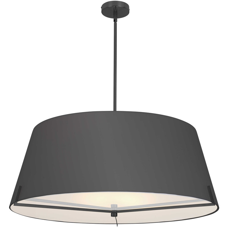 Luminaire suspendu 4 lumières Krisna, Noir, Noir mat, H 12,5 po x l 33 po x P 33 po