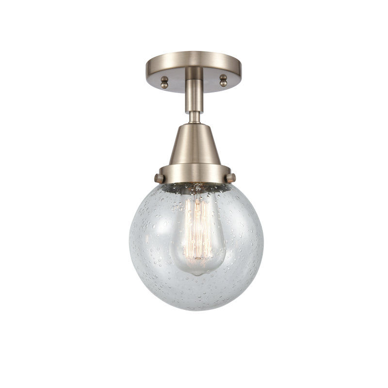 Plafonnier encastré en verre DEL Alfonsa, Ampoule non incluse, Oui, Nickel satiné brossé