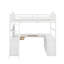 Lit mezzanine double en bois avec bureau