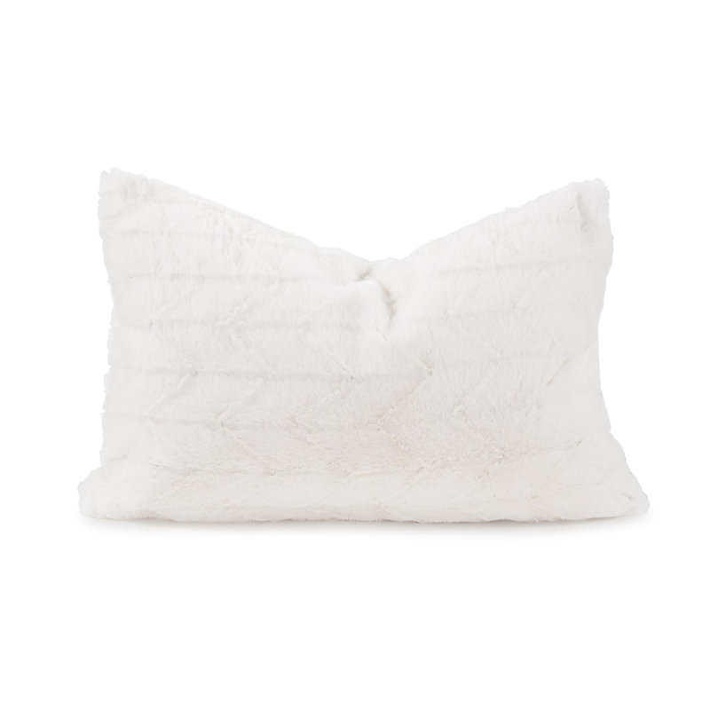 Pillow 14 x 22 Angora Ebony , Natural, Polyester