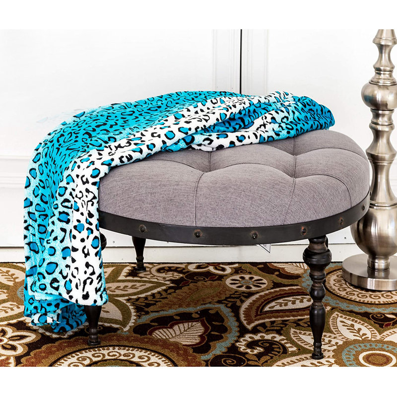 Couverture luxueuse à imprimé zébré, Très grand, Turquoise