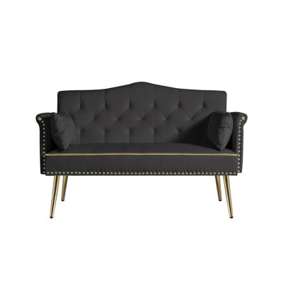 BLACK 2 SEATER SOFA