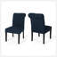 Ensemble de 2 chaises de salle à manger à dessus roulé et capitonné Broxton, bleu marine, robustes et élégantes pour les intérieurs modernes-678783122-678783125