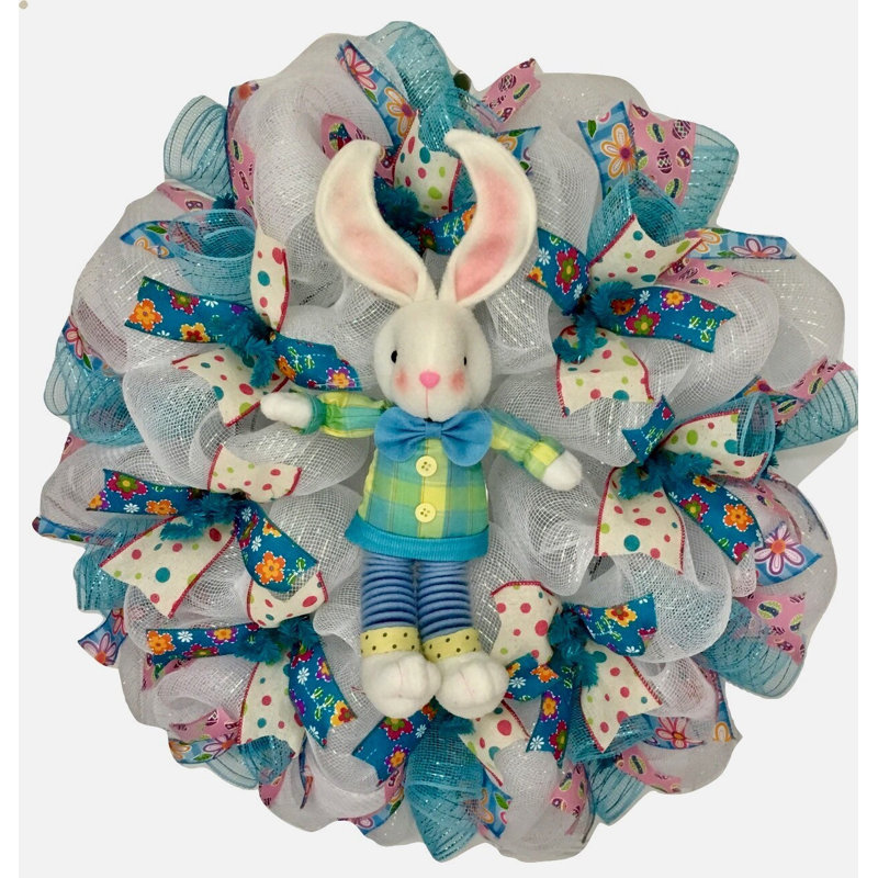 Couronne de lapin de Pâques avec pattes suspendues