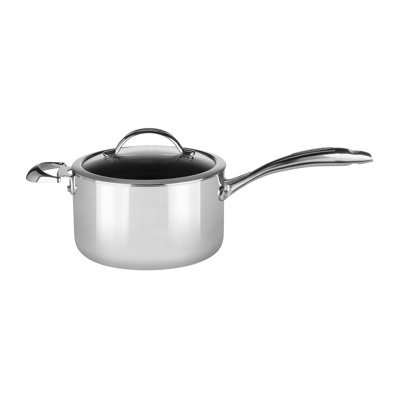 Scanpan HaptIQ Nonstick Induction Suitable Cove. Saucepan, Mirror Polished Stainless Exterior