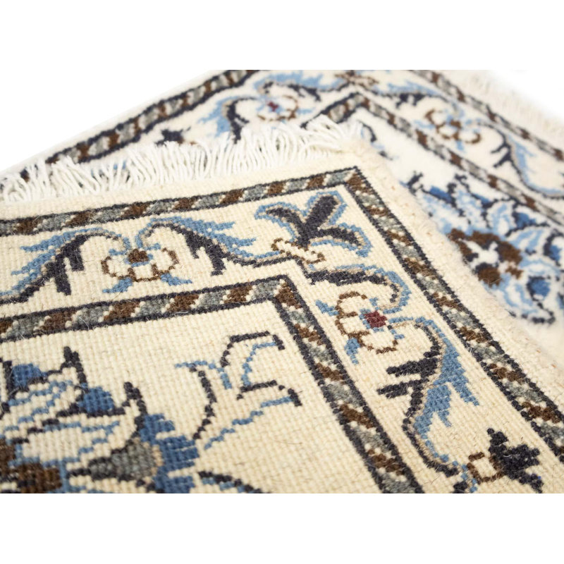 Tapis oriental rétro crème classique 2 x 3 Nain Tabas
