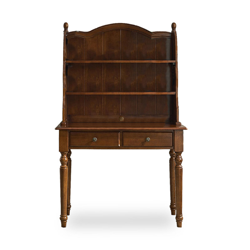 Bureau pratique avec 2 tiroirs et bibliothèque, 62.6" H x 35.4" W x 19.7" D