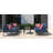 Tommy Hilfiger Monterey Outdoor Easy Assembly Metal Frame Arm Chair, Navy Blue & Dark Gray