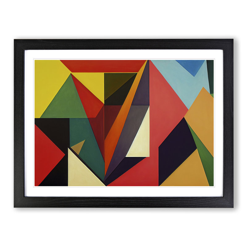 Shapes - Single Picture Frame Print, 46cm H x 64cm W, Black Framed