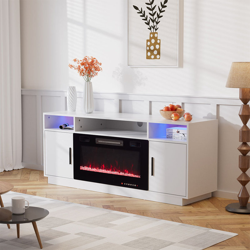 Symple Stuff 147cm W Black Electric Fireplace
