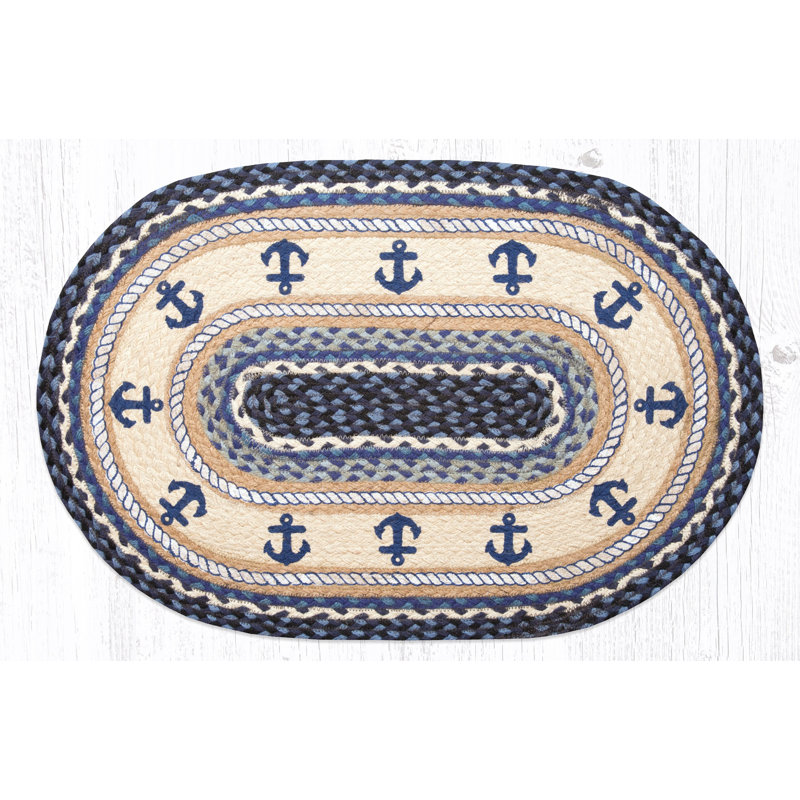 Tapis décoratif ovale en jute tressé Earth Rugs, 20 po x 30 po