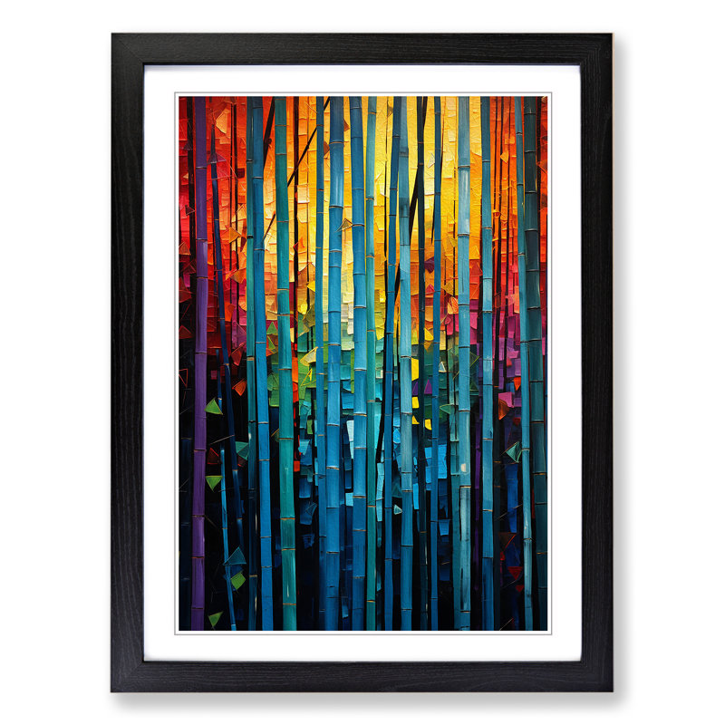 Single Picture Frame Print on Wood, 46cm H x 34cm W, Black Framed