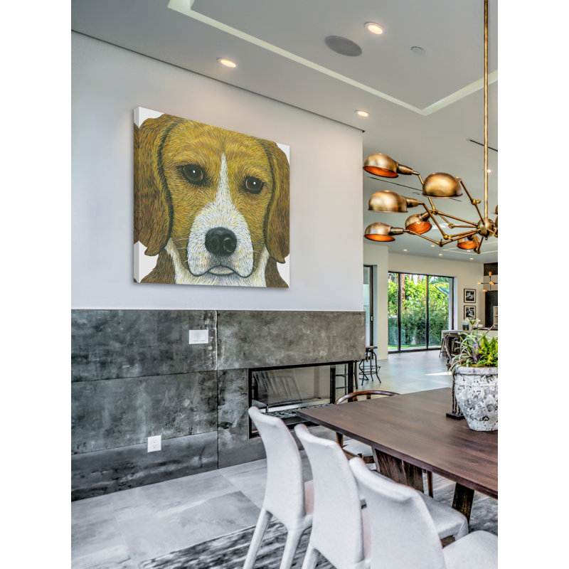 « beagle », reproduction d’art sur toile tendue, H 32 po x l 32 po x P 1,5 po