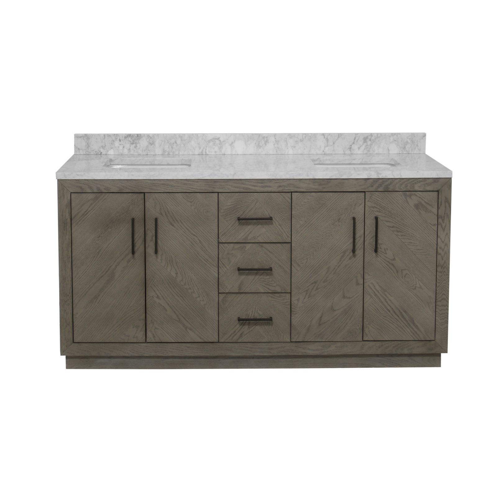 Sadelle 72'' Double Bathroom Vanity, Gray Oak