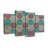 Abstract Geometric Hexagon Geometric Pattern On Canvas 4 Pieces Print-92899911