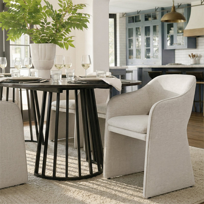 6 - Person Dining Table Sets With Extendable Table & 6 Upholstered Waterproof Chairs, White