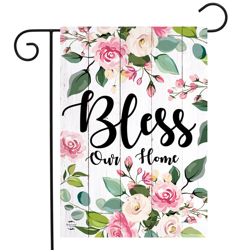 Drapeau de jardin Floral Bless Our Home