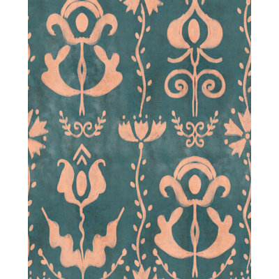 GRANDMA'S STENCIL Milky Blue Wallpaper
