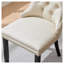 Ensemble de 2 chaises de salle à manger avec dossier capitonné, revêtement en similicuir effet peau de mouton vintage, garniture cloutée, structure en hévéa, beige