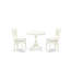 L'ensemble de table de salle à manger 3 pièces comprend 1 table à piédestal ronde et 2 chaises de cuisine en bois de lin et en chêne avec dossier à lattes - finition chêne-1049015687-1049015691-1049015689