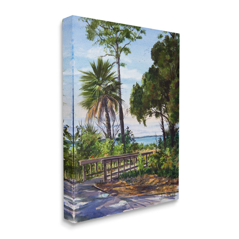 Tropical Boardwalk Landscape Canvas Wall Art, 16 x 20