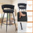 Sabiye 28" Counter Height Bar Stools Set of 4 - 360° Swivel with Suede Fabric & Modern Woven Design, Backrest & Footrest for Kitchen Cafe Pub-1903988957