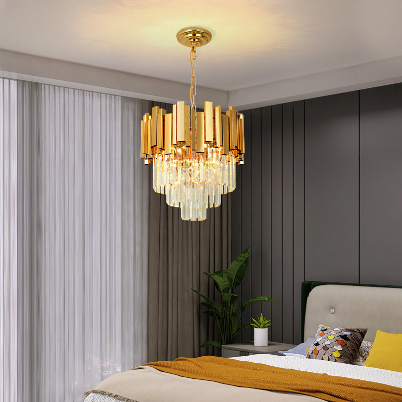 Aaston Chandelier, 135cm H x 39cm W x 39cm D, 4, Gold