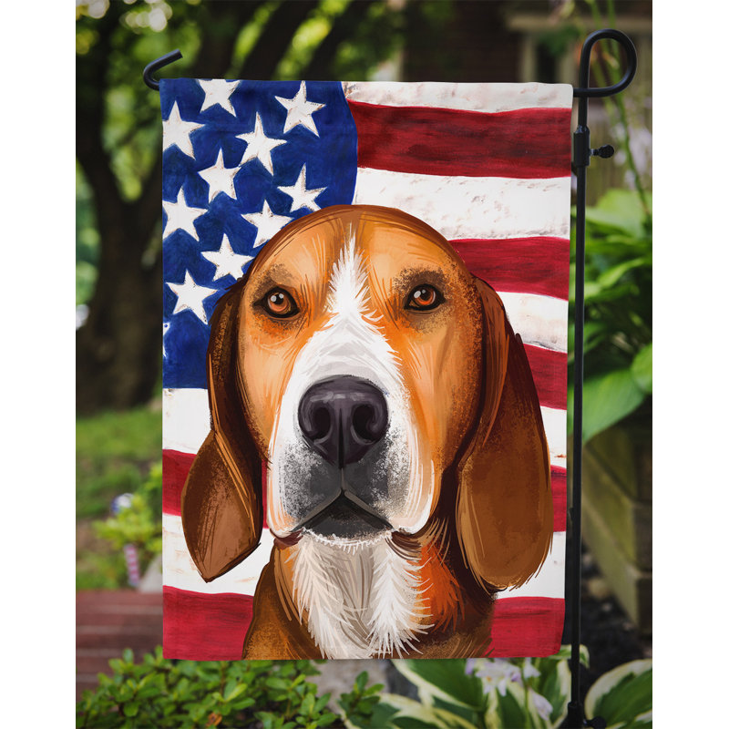 Polyester à 2 côtés 15 x 11 po drapeau de jardin, Chien courant de Hamilton